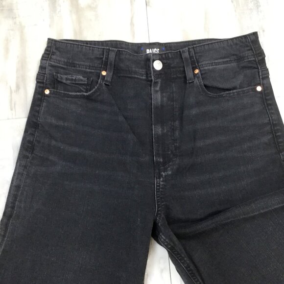 Paige Anessa High-Rise Wide-Leg Cropped Black Jean 30 - Picture 3 of 10